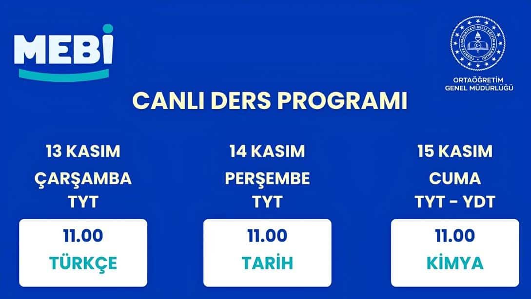 Mebi Canlı Ders Programı